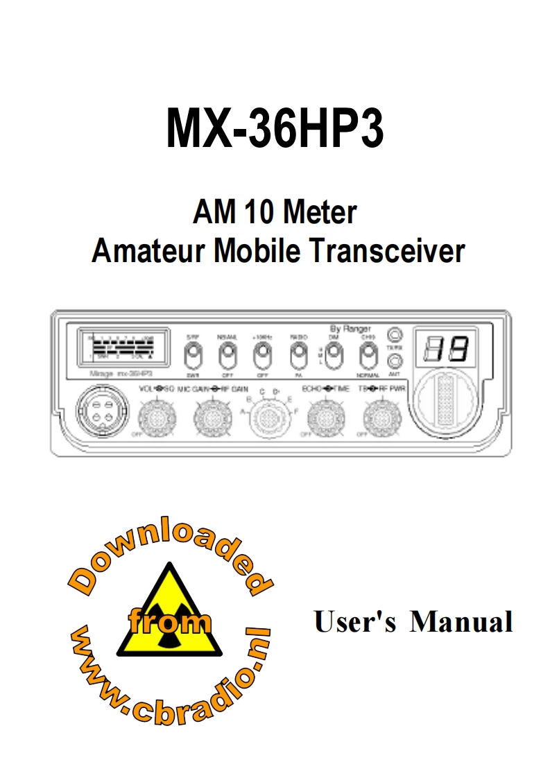 Mirage_MX-36HP3_ENG操作说明书手册