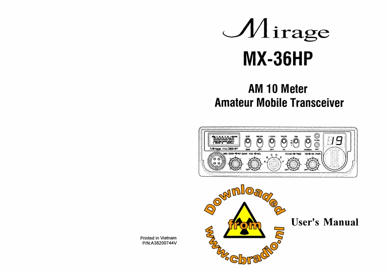 Mirage_MX-36HP_ENG操作说明书手册