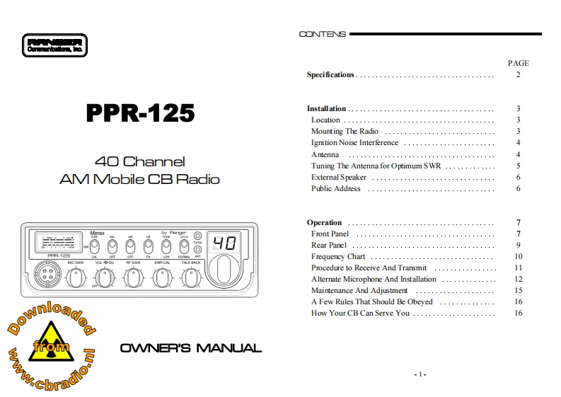 Mirrex_PPR125_ENG操作说明书手册