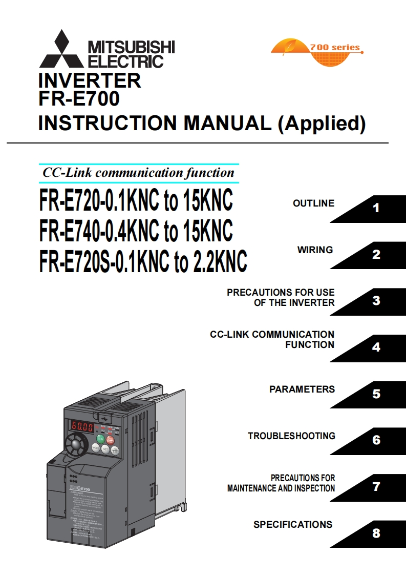 Mitsubishi-FR-E700-Manual变频器操作说明书手册-ENG