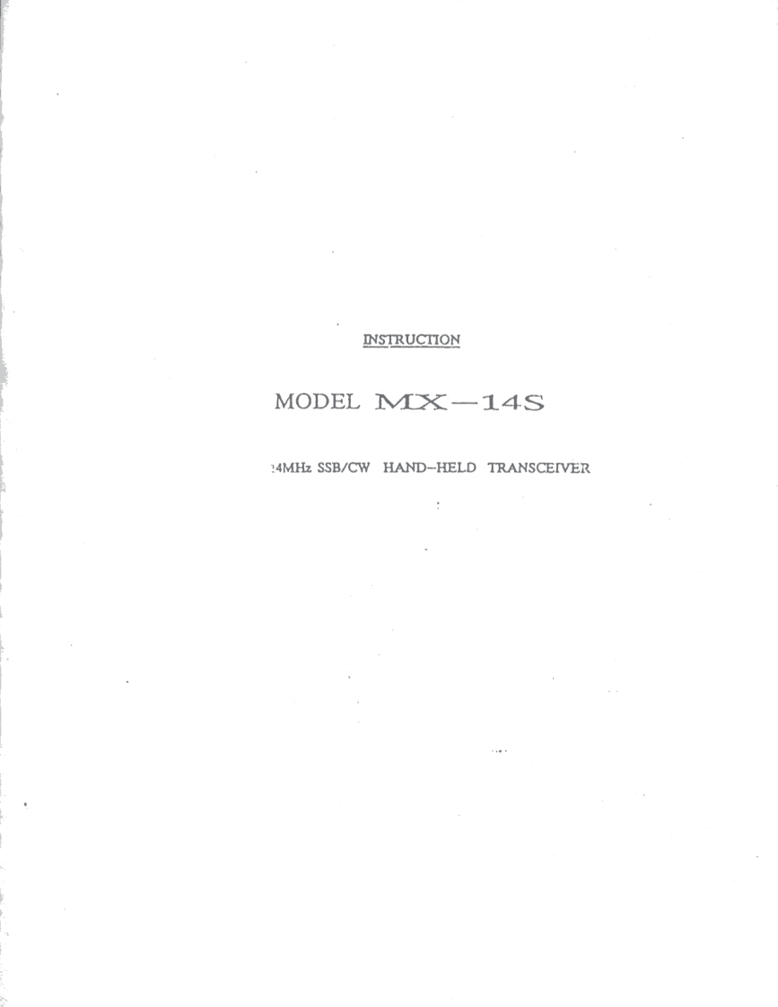 Mizuho_MX-14S-(Manual操作说明书手册)