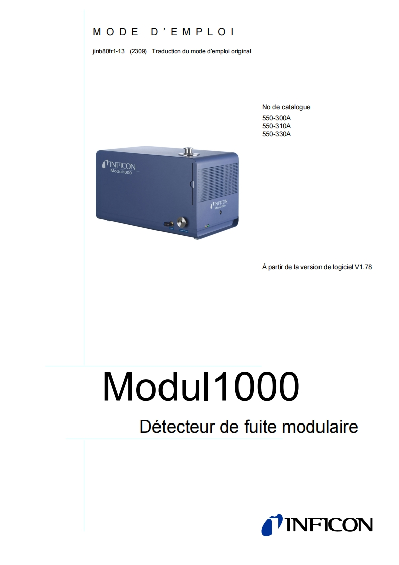 Modul1000操作说明书手册(french)