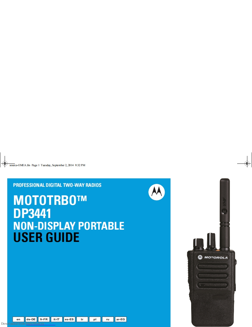 Motorola-DP3441操作说明书手册
