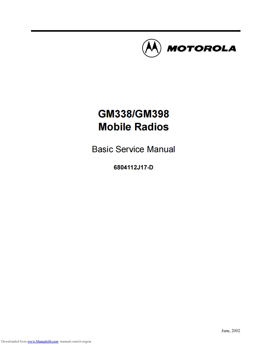 Motorola-GM-338-Service-Programming-Manual维修操作说明书手册-找手册网