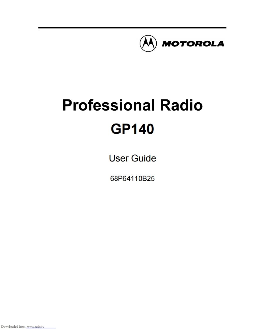Motorola-GP140操作说明书手册