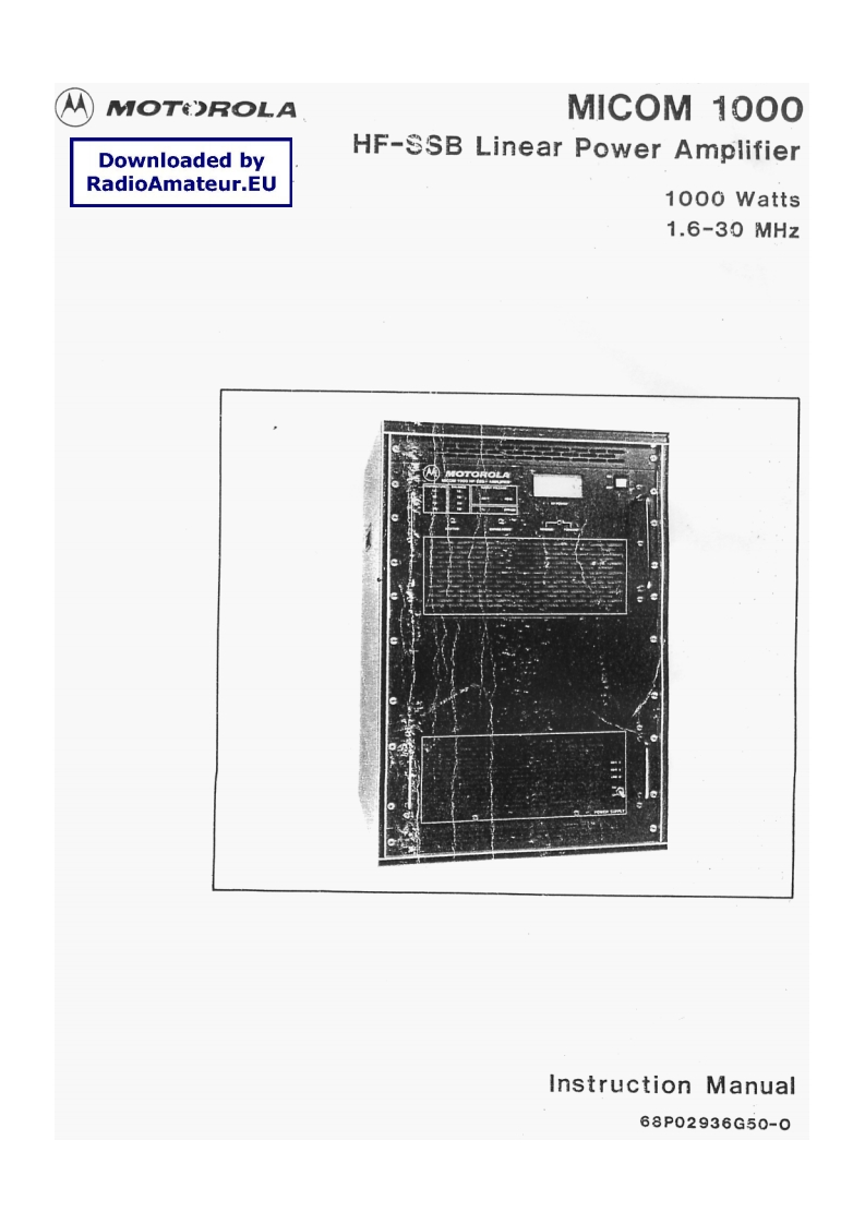 Motorola_MICOM_1000_使用说明书手册