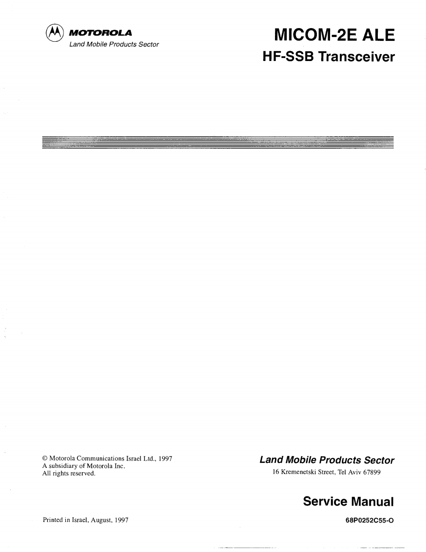 Motorola_Micom-2E_维修维护电器原理图手册_1997