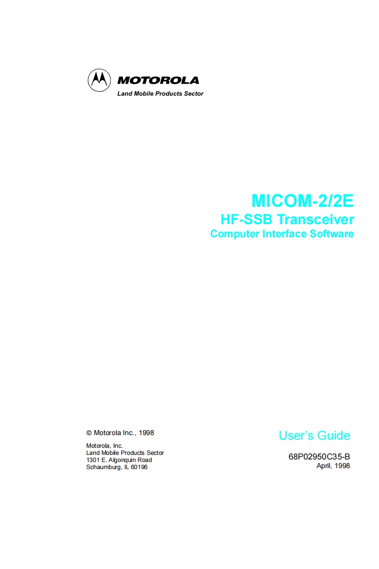 Motorola_Micom-2_E_computer_interface_software_使用说明书手册_1998