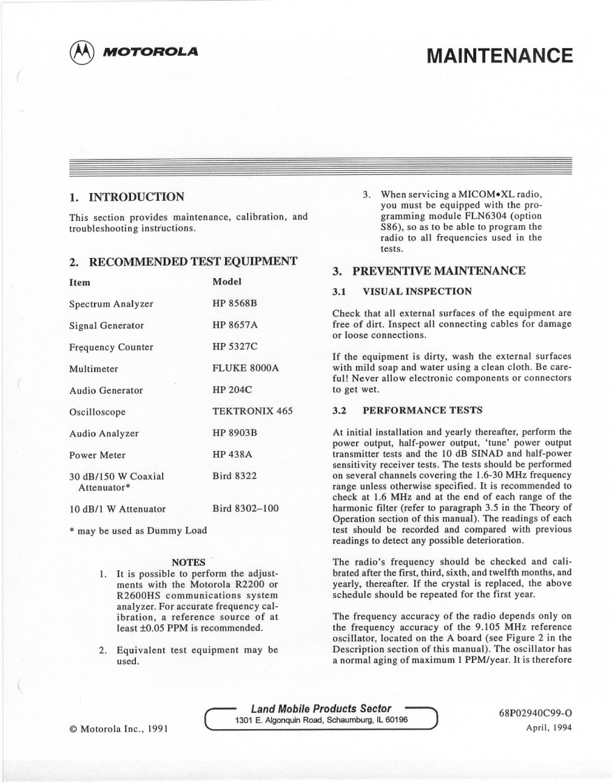 Motorola_Micom-XL_维修维护电器原理图手册_1994-找手册网