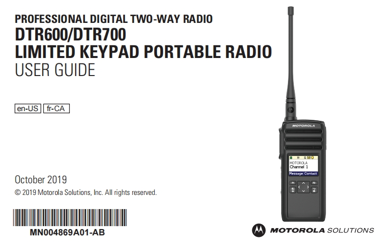 Motorola_dtr_600_dtr700_limited_keypad_portable_radio_用户使用操作说明书手册
