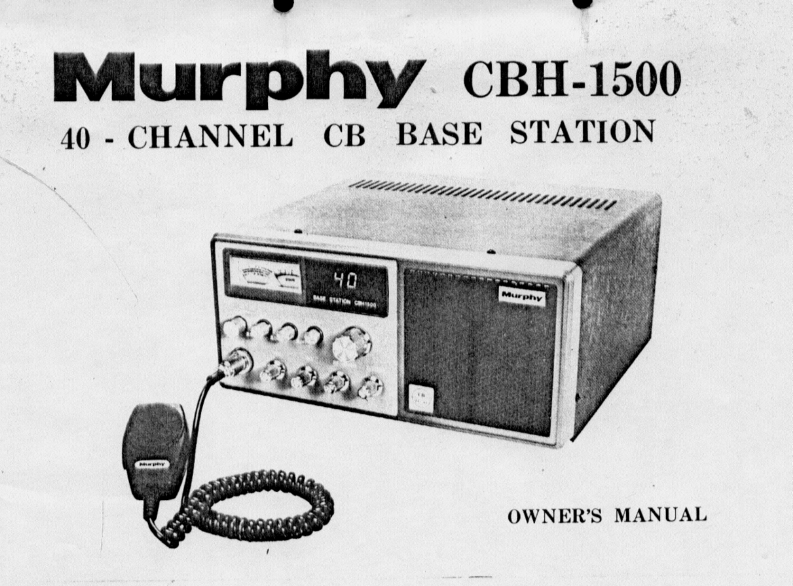Murphy_CBH-1500_Manual操作说明书手册