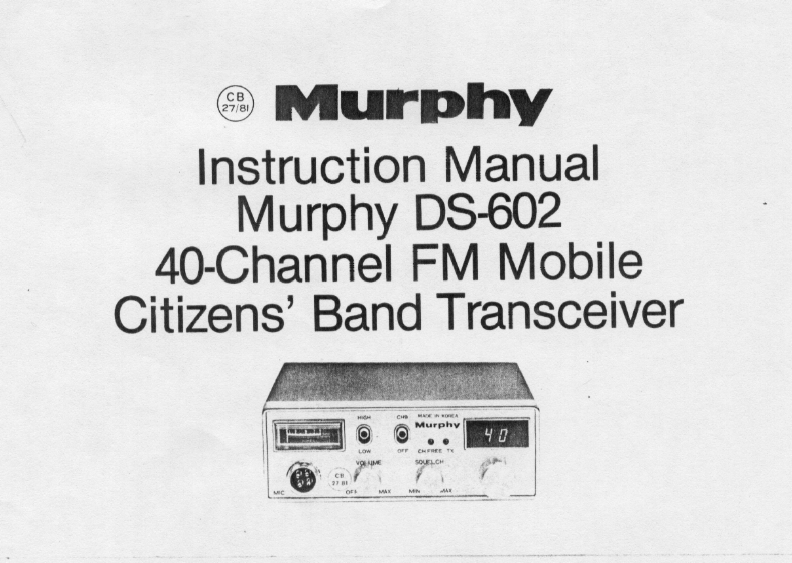 Murphy_DS-602_Instruction_Manual操作说明书手册