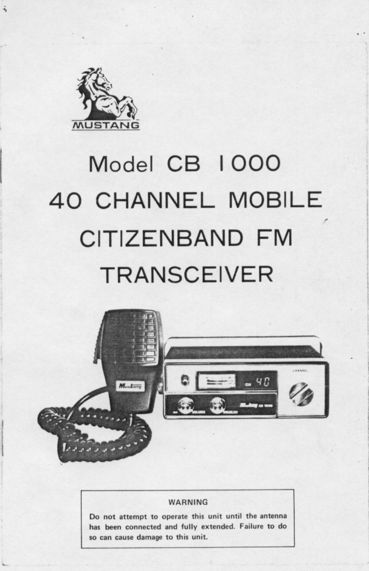 Mustang_CB-1000_Manual操作说明书手册
