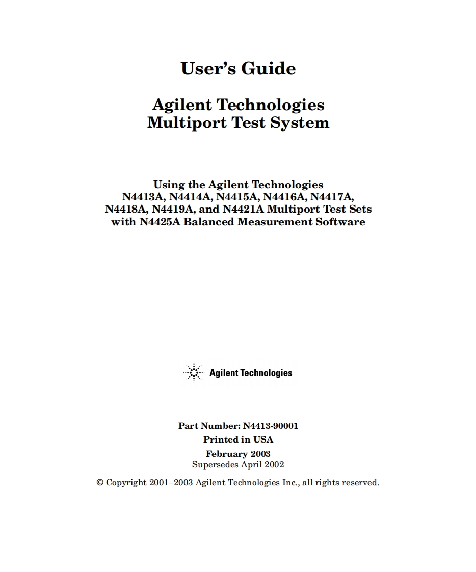 N4413A_14A_15A_16A_17A_18A_19A_21A_-_User_Guide操作说明书手册