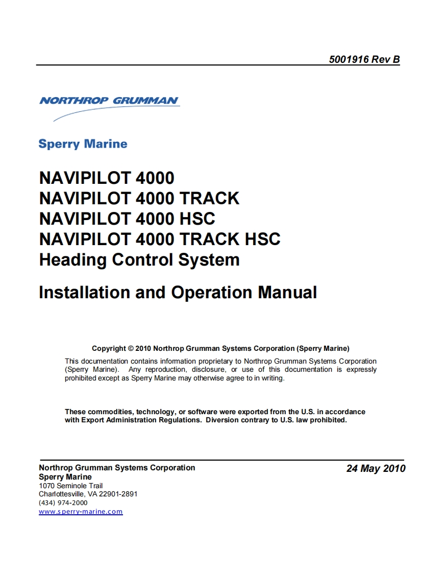 NAVIPILOT_4000-Installation_and_Operation_Manual操作说明书手册