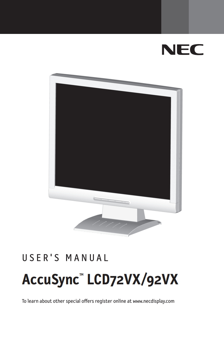 NEC-Accusync-LCD72VX-Users-操作说明书手册
