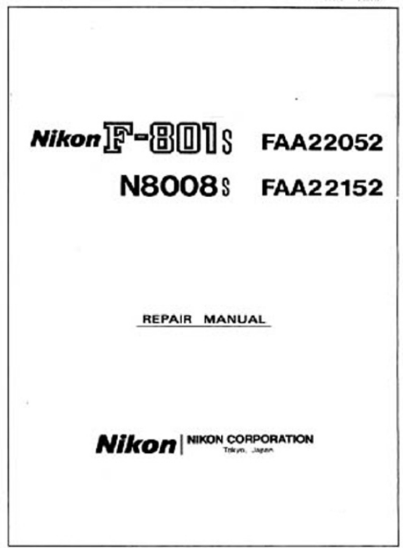 NIKON尼康数码相机F801s维修手册零部件手册