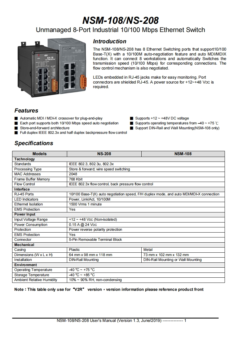 NSM-108_NS-208用户使用操作说明书手册_英语_v1.30_20190716