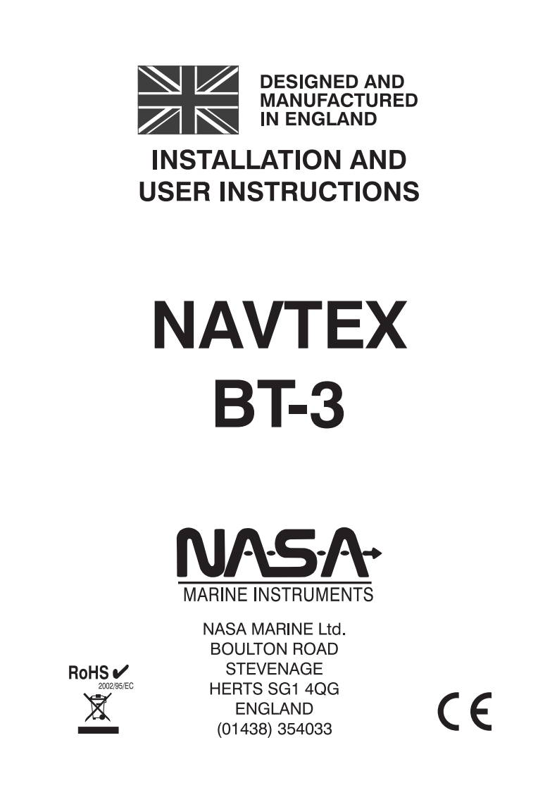 Nasa_BT-3-Navtex_Manual操作说明书手册