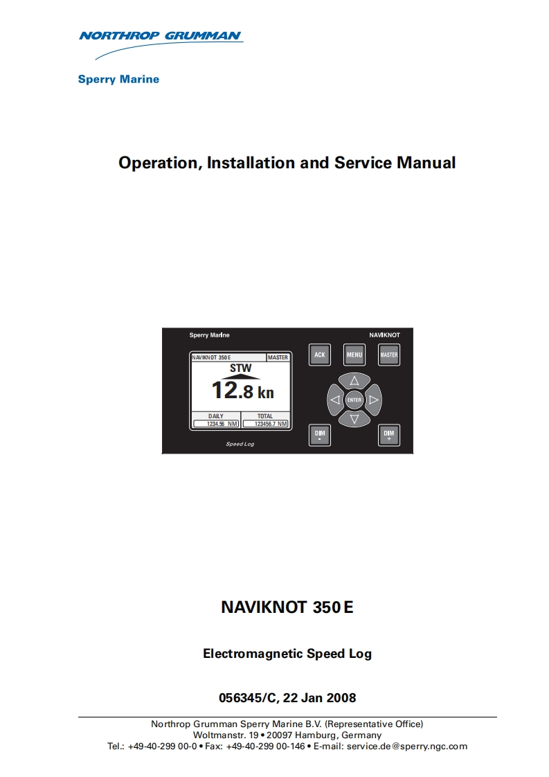Naviknot_350E-Operation_installation_Service_Manual维修手册