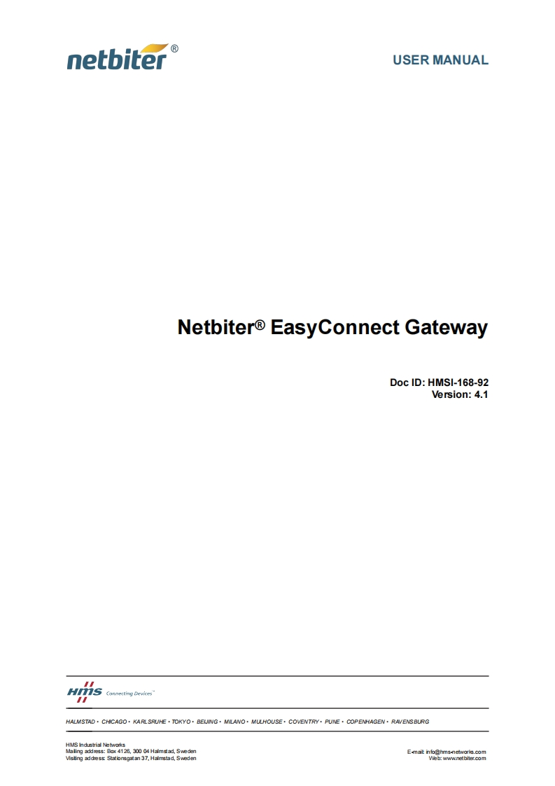 NetbiterEasyconnect使用说明书手册