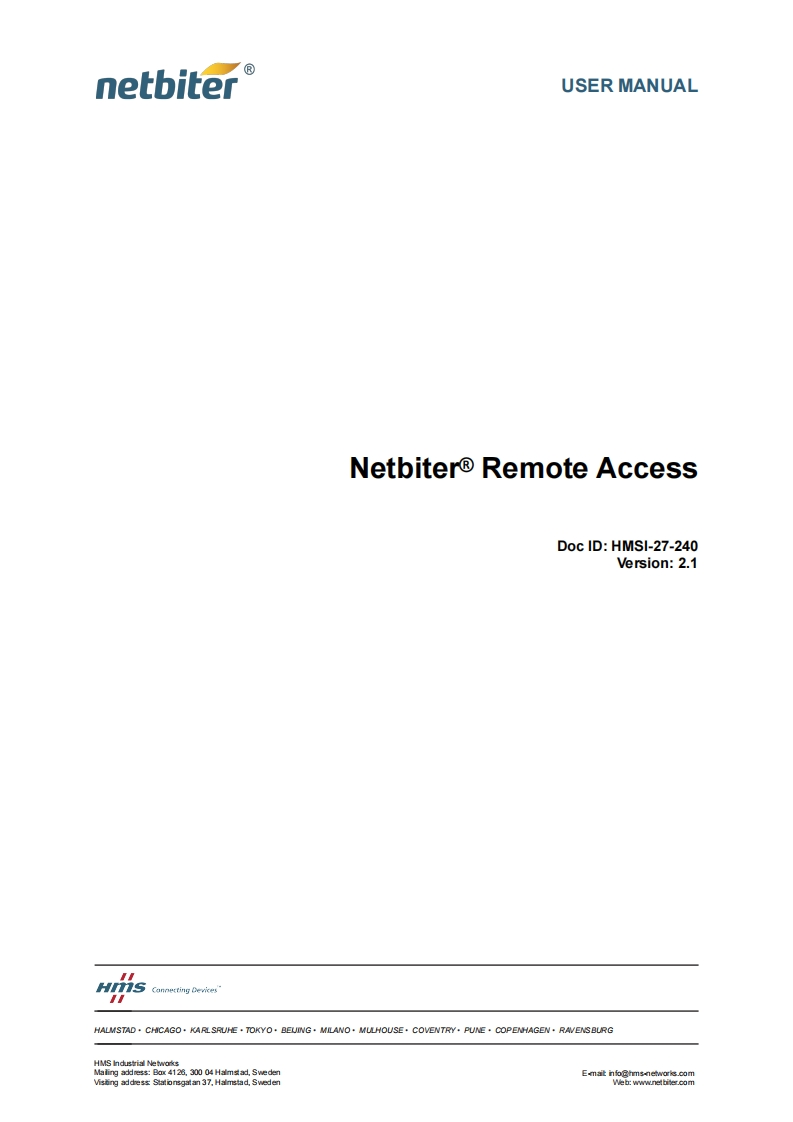 NetbiterRemoteAccess使用说明书手册