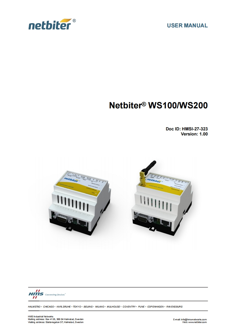 NetbiterWS100WS200使用说明书手册