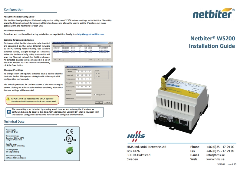 NetbiterWS200使用说明书手册