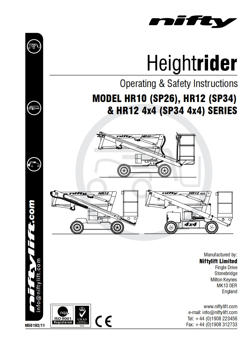 Nifty-HR12-Operators-Manual操作与维护保养说明书手册