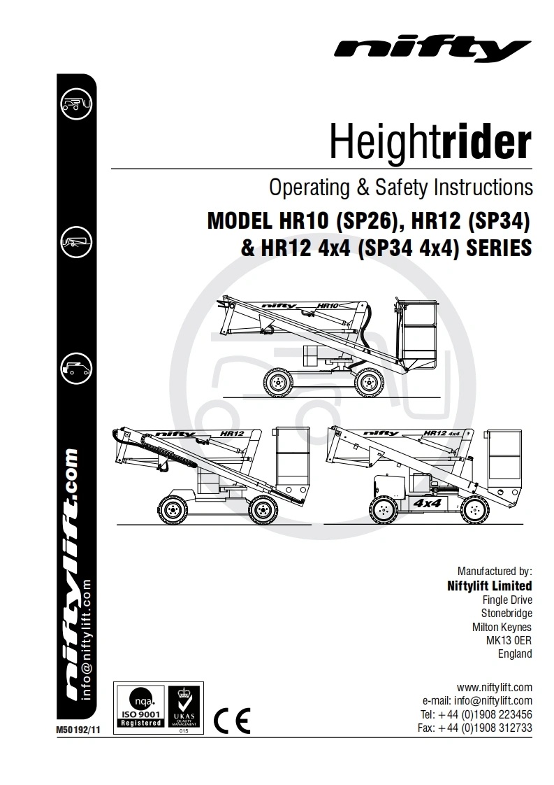 Nifty-HR12-Operators-Manual操作与维护保养说明书手册