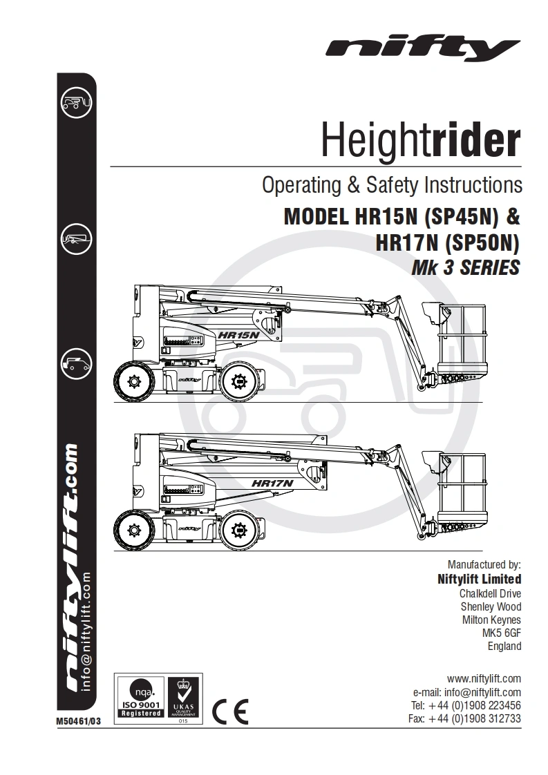 Nifty-HR17N-Operations-Manual操作与维护保养说明书手册