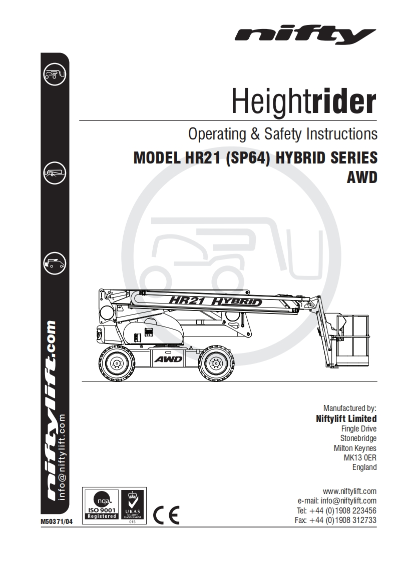 Nifty-HR21-Operations-Manual操作与维护保养说明书手册