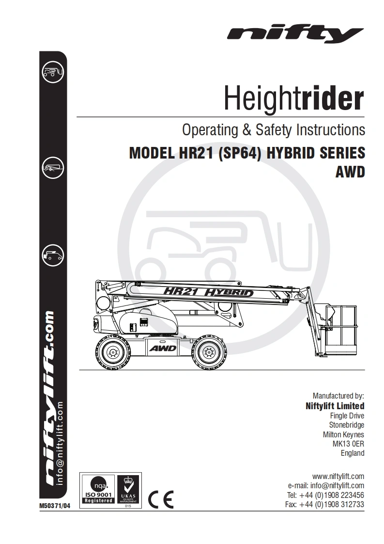 Nifty-HR21-Operations-Manual操作与维护保养说明书手册