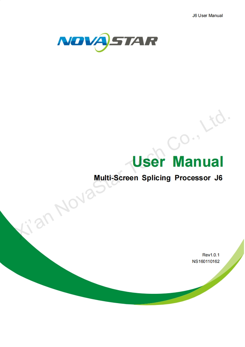 Novastar-J6-操作说明书手册-V1.0.2