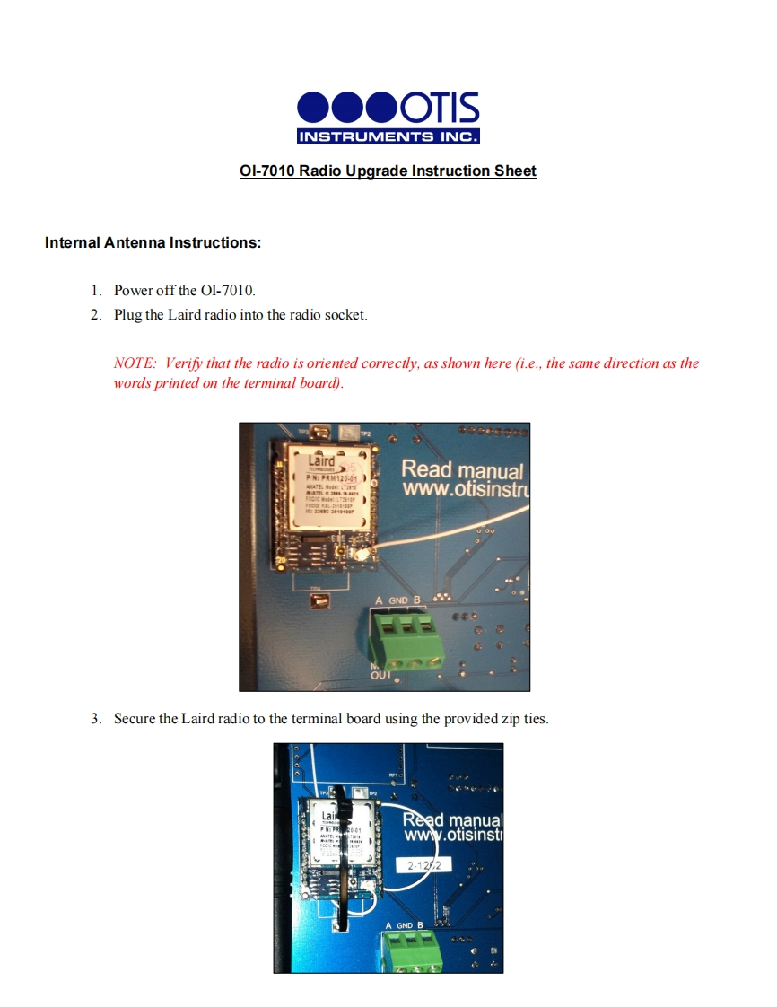 OI-7010_Radio-Upgrade-使用说明书手册uctions