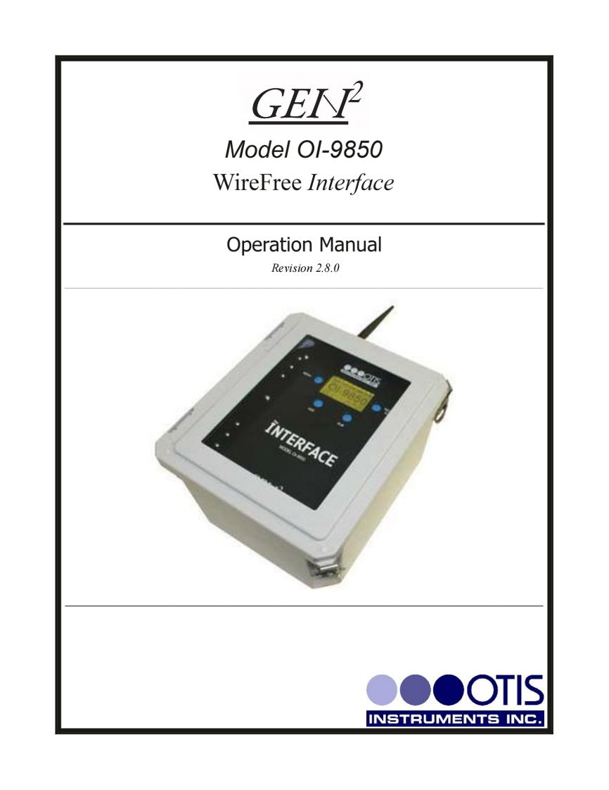 OI-9850-安装调试说明书手册