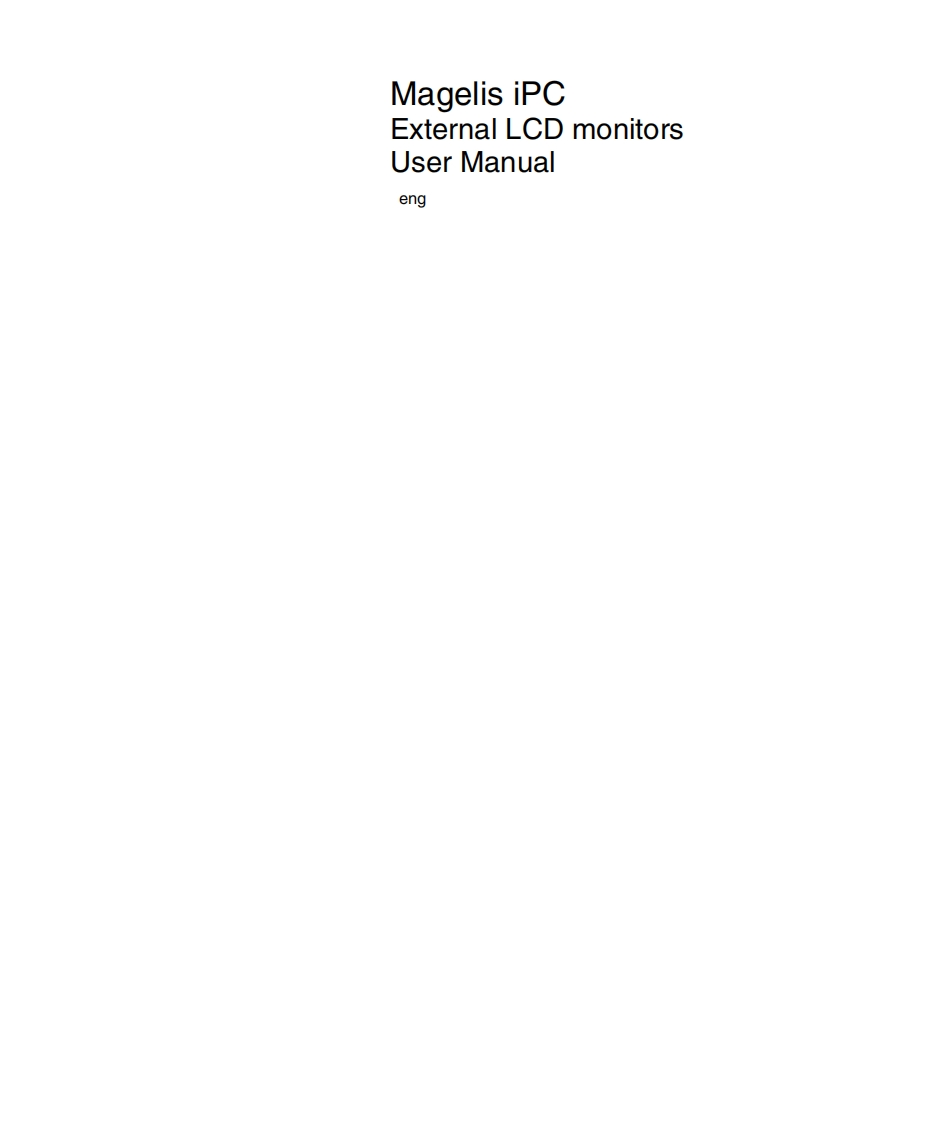 OITMagelisIPCExternalLCDMonitor参考说明书手册