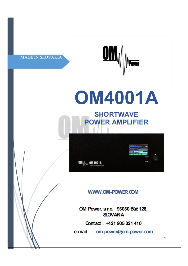 OM_Power_OM4001A_使用说明书手册_2019