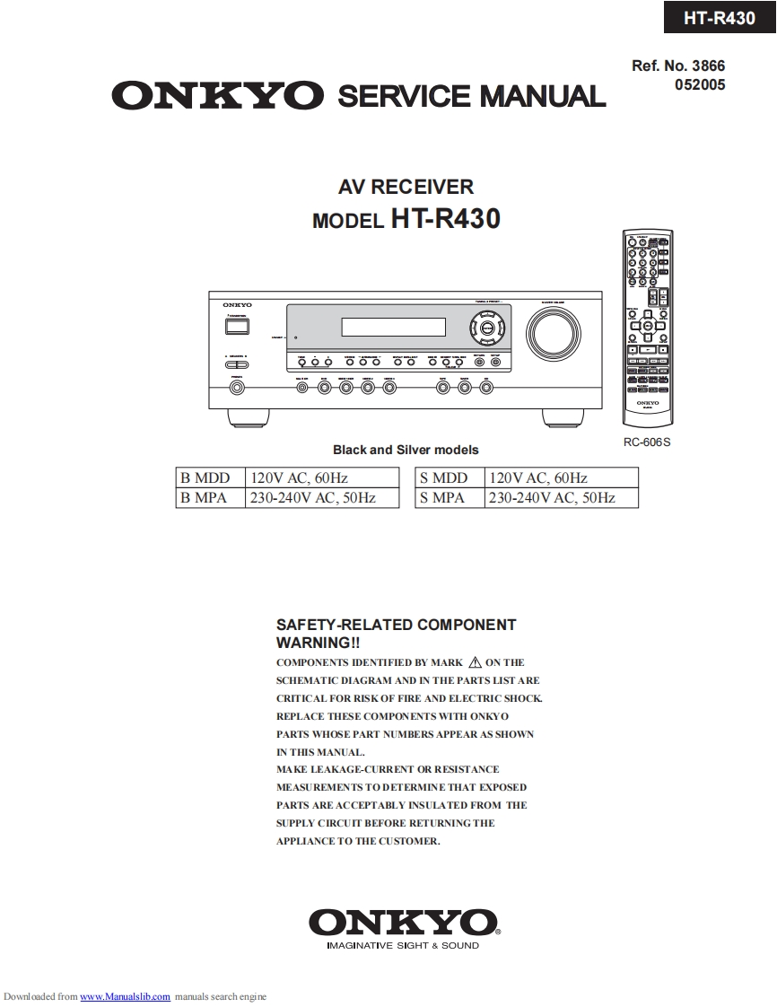 ONKYO-HT-R430-SERVICE-MANUAL维修手册含电器原理图