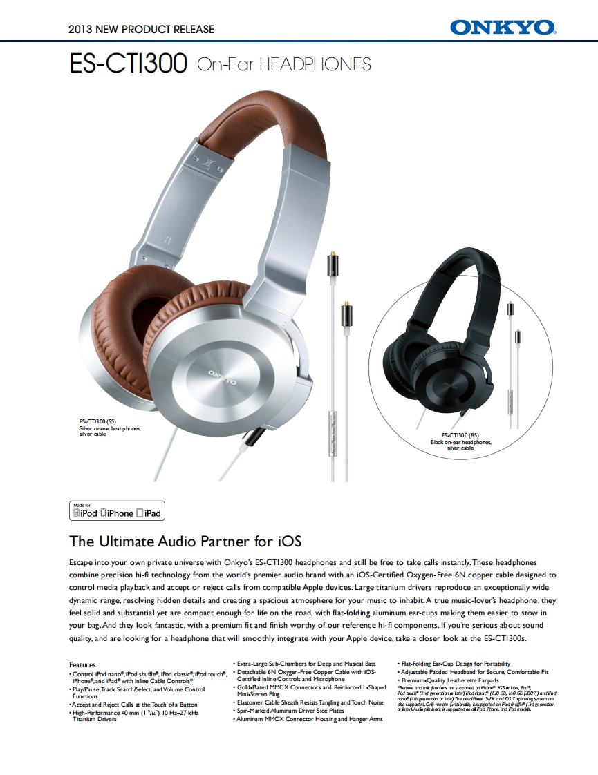 ONKYO-es-操作说明书手册i300_leaflet