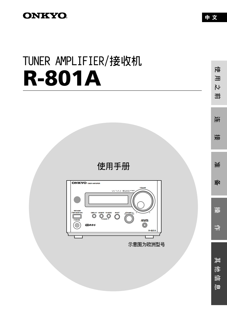 ONKYO-r-801a_manual_操作说明书手册