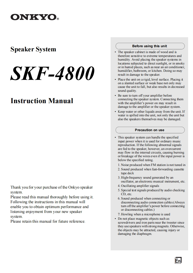 ONKYO-skf-4800_manual_e操作说明书手册