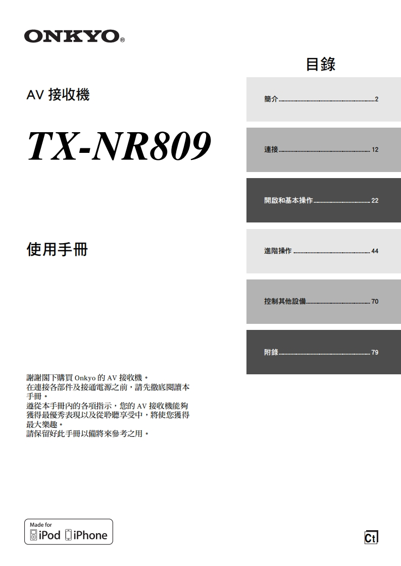 ONKYO-tx-nr809_manual_操作说明书手册