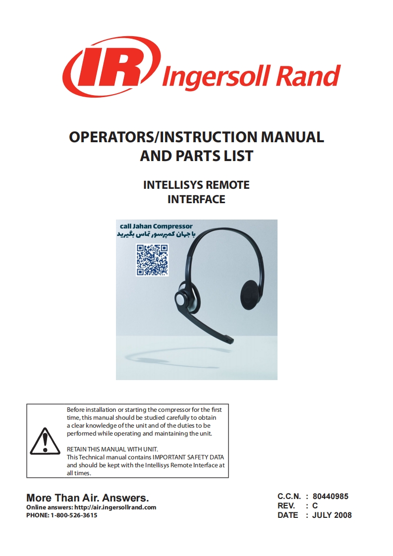 OPERATORSINSTRUCTION-MANUAL-AND-PARTS-LIST-INTELLISYS-REMOTE-INTERFACE操作说明书手册