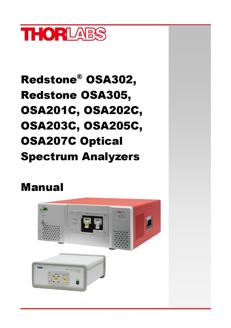 OSA305-标准安装操作说明书手册