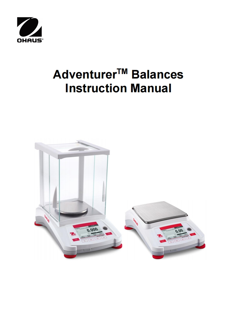 Ohaus-Adventurer-Precision-Balance-AX6202-series-User-操作说明书手册