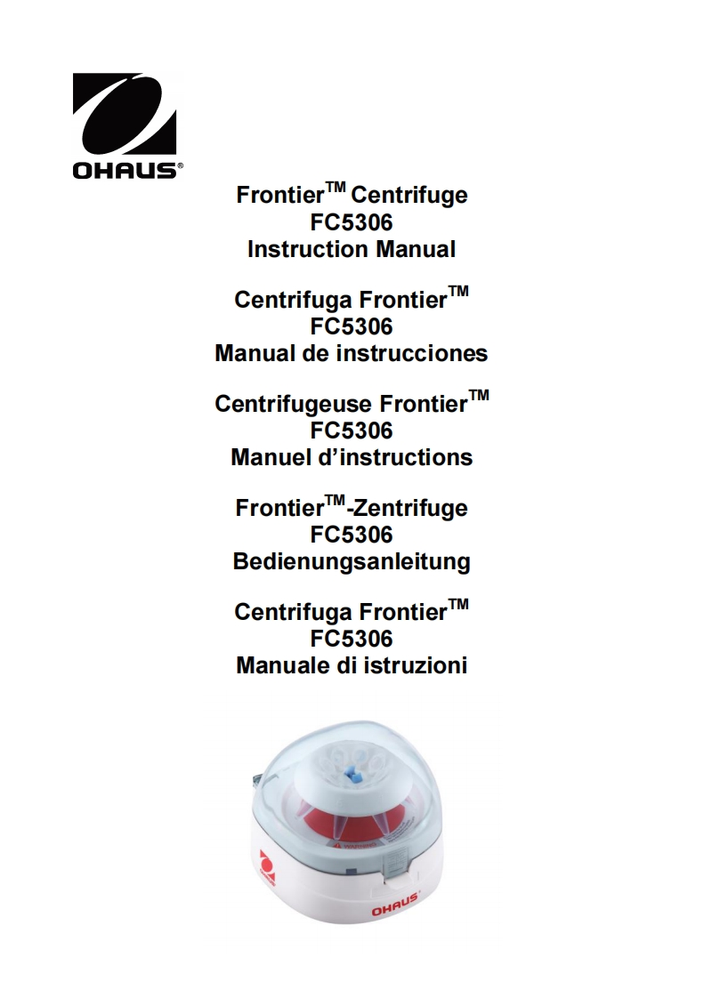 Ohaus-FC5306-Mini-Centrifuge-User-操作说明书手册