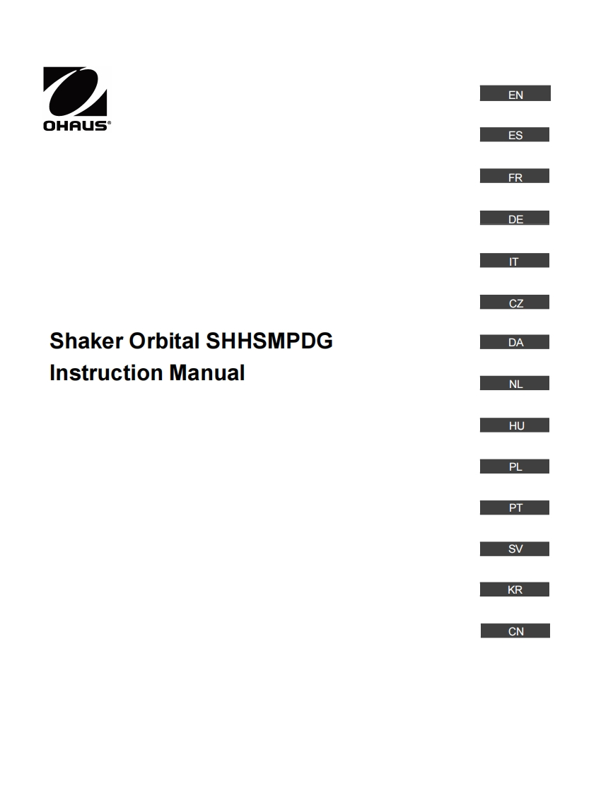 Ohaus-High-Speed-Microplate-Shaker-Digital-操作说明书手册