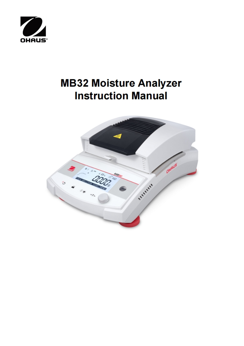 Ohaus-MB32-Moisture-Balance-操作说明书手册