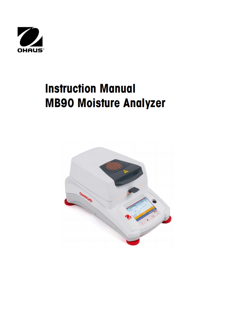 Ohaus-MB90-Moisture-Analyser-操作说明书手册